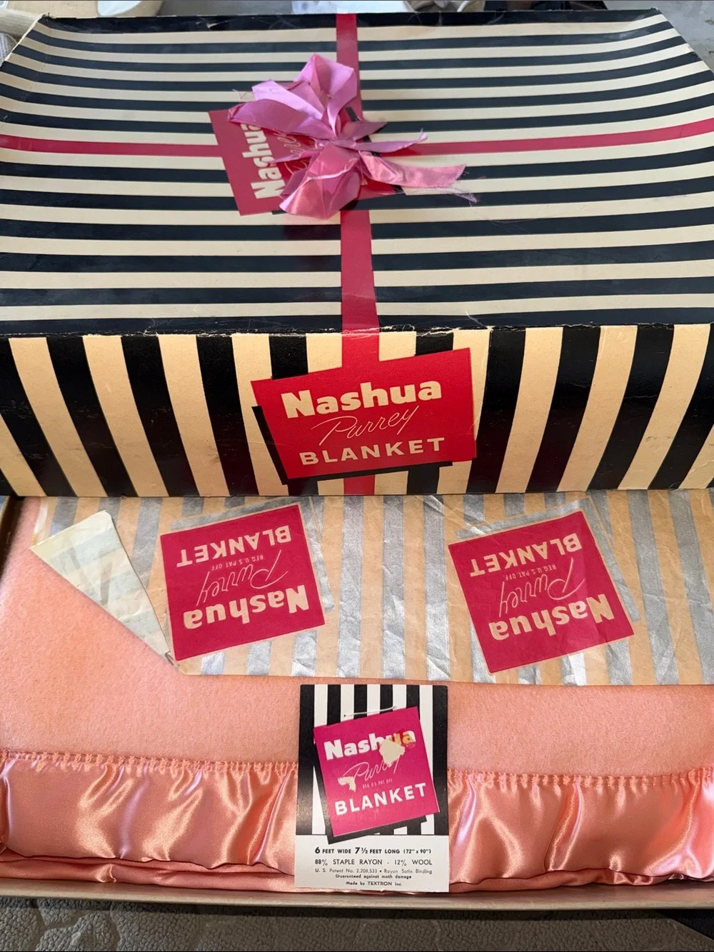 Vintage Dawn Pink Purrey Blanket NEW IN BOX